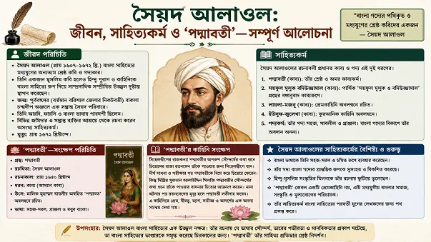 সৈয়দ আলাওল: জীবন, সাহিত্যকর্ম ও ‘পদ্মাবতী’—সম্পূর্ণ আলোচনা